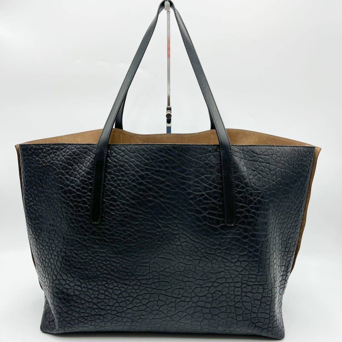 JIMMY CHOO ハワイ店舗限定 ピムリコロック バイカラー 肩掛け トートバッグ ブルー 黒 レザー パンチング スター 大容量 A4 ジミーチュウ