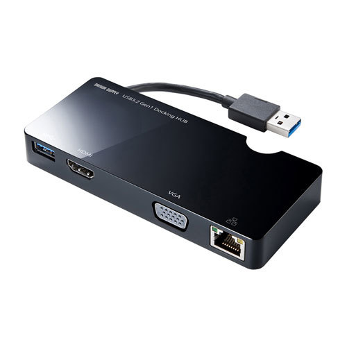 サンワサプライ USB3.2 Gen1モバイル ドッキングステーション USB-3H131BK_画像2