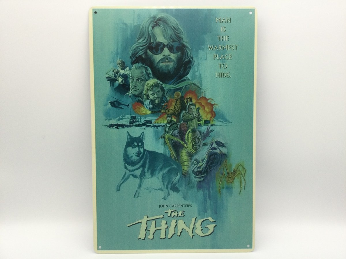  free shipping movie Yusei from thing body X poster light blue made of metal metal autograph plate John carpe nta- Cart russell thing body X 