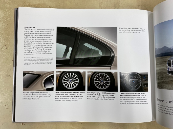 BMW 7シリーズ F01／F02 米国版 カタログ The all-new 101ページ サイズ : 約29.5cm x 約23.5cm 750i／750Li_画像7