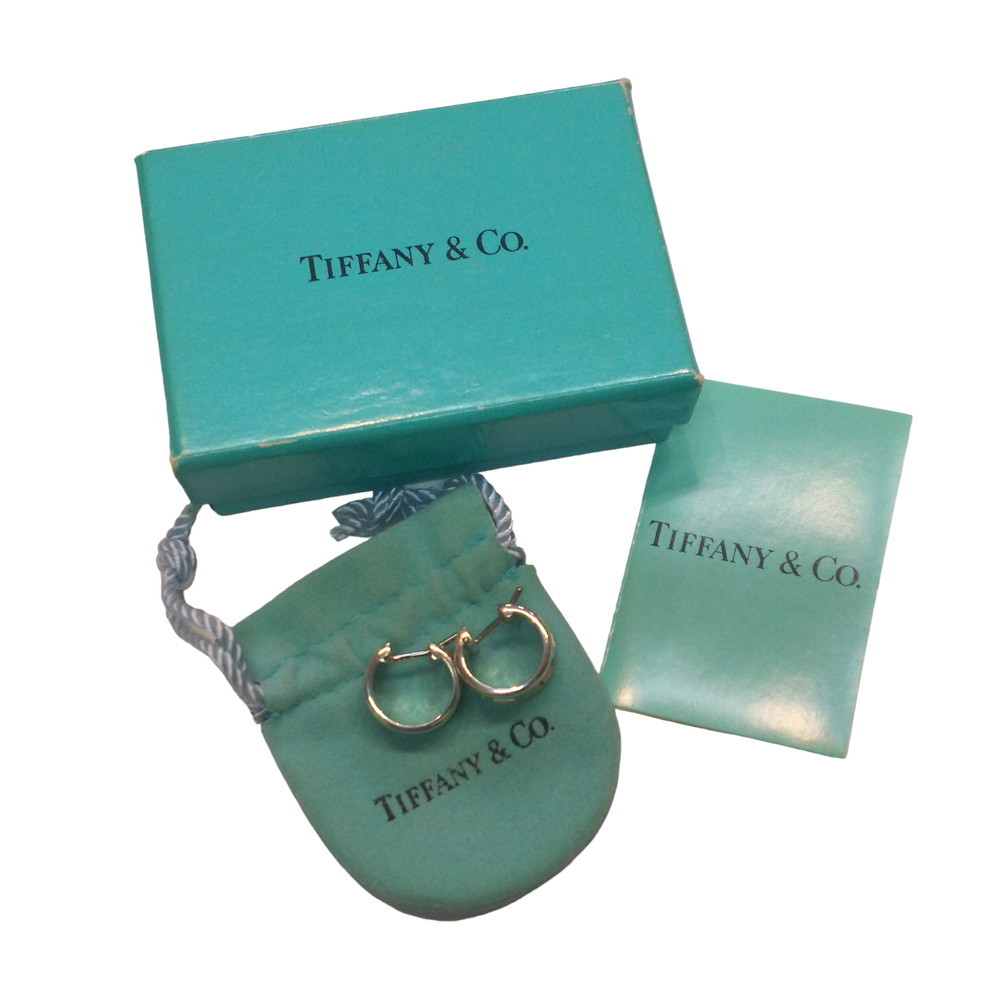 459 Tiffany & Co. ティファニー アトラス SV925 ピアス 7.2g 保存袋 箱 シルバー 美品 の画像1