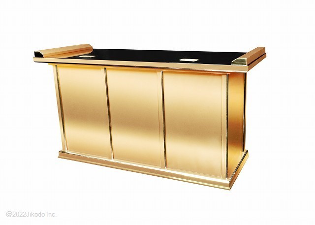 柔らかな質感の 【受注生産品販売】金色塗り 賽銭箱兼用焼香机 幅105センチ 安心の国内自社工場製作品 木製高級寺院仏具通販(商品番号10220) 仏具一般 柔らかな質感の 【受注生産品販売】金色塗り 賽銭箱兼用焼香机 幅105センチ 安心の国内自社工場製作品 木製高級寺院仏具通販(商品番号10220) 仏具一般