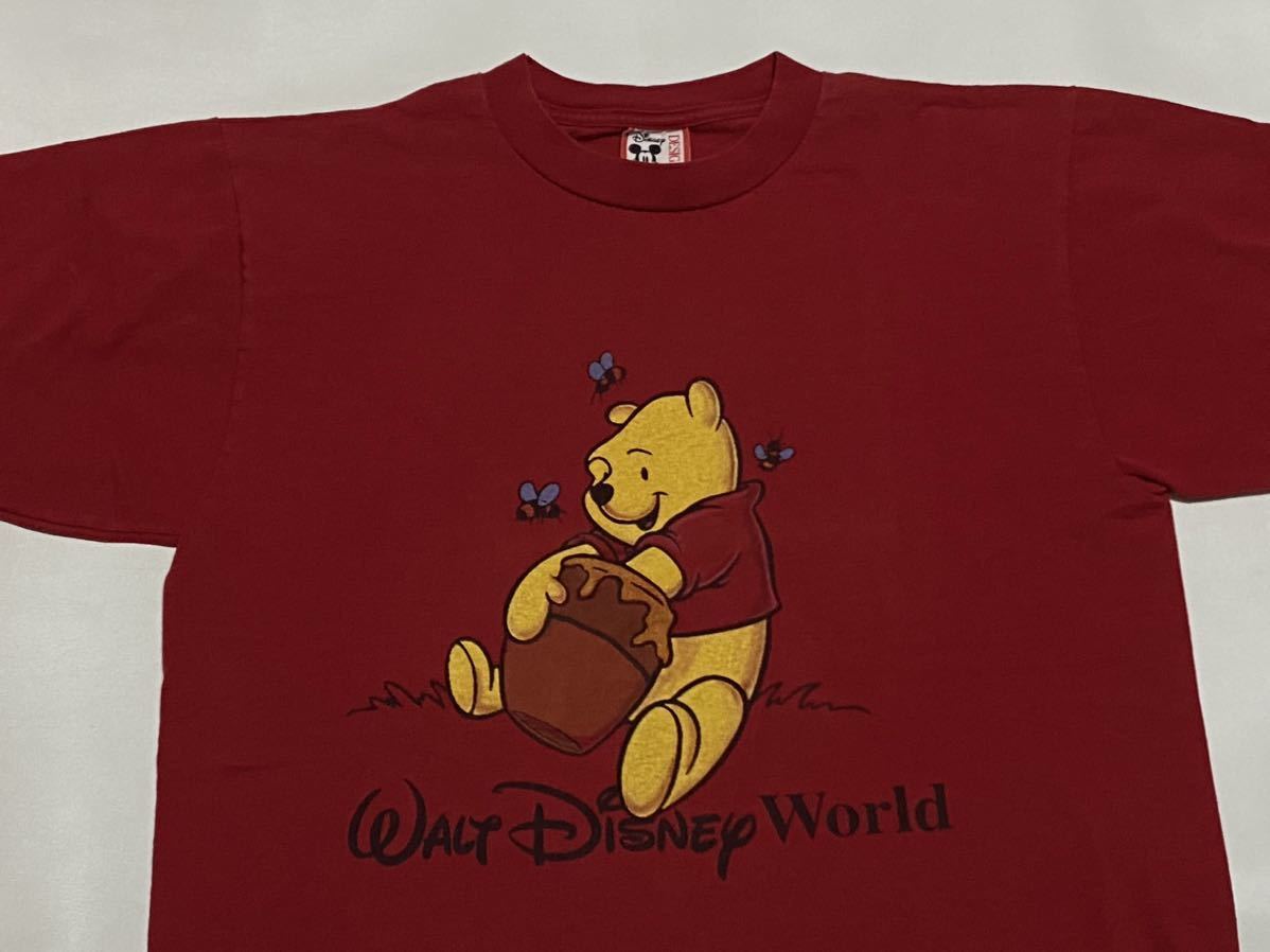 90's disney designs くまのプーさん プリントTシャツ USA製 Lサイズ