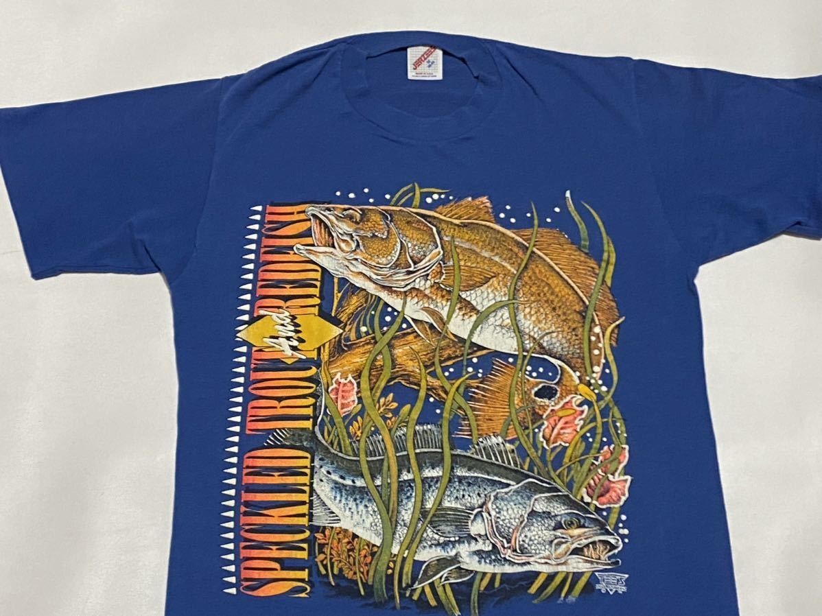 80's JERZEES SPECKLED TROUT & REDFISH プリントTシャツ Mサイズ USA製 ビンテージ古着 80年代 90's vintage マス 釣り フィッシング_画像1