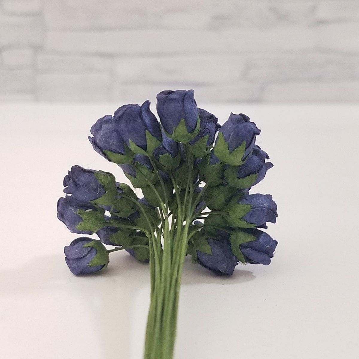  искусственный цветок [ Mini * бумага цветок роза. .......( темно-синий цвет #175) диаметр примерно 8-10mm 25шт.@] ручная работа ручная работа искусственный цветок миниатюра 