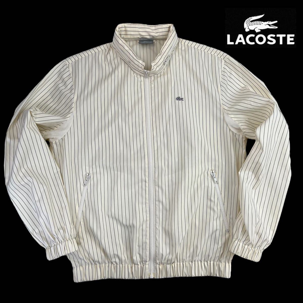 ー品販売 極美品 LACOSTE A2421 春夏 レインウェア フード収納 胸ロゴ