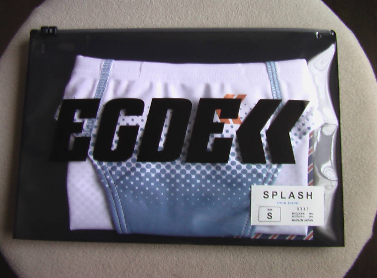 EGDE≪ SPLASH スーパーローライズ スイムウェア ビキニ 競パン　3337 ホワイト/モスブルー Sサイズ　新品　完売品_画像3