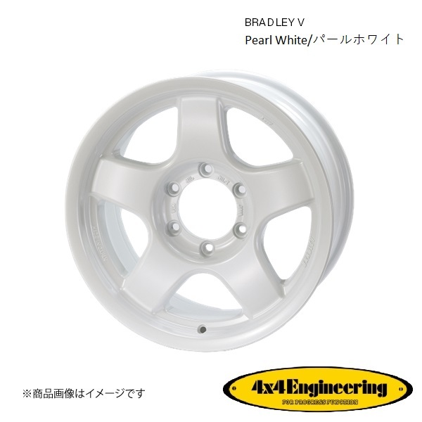 ブラッドレーV 16インチ 6穴 6H 139.7 6.5J -5 4WD 用 ホイール 5本 パールホワイト BRADLEY V_画像1