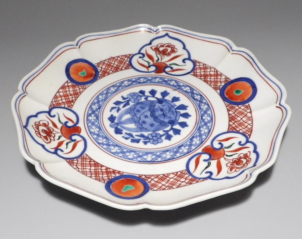 大聖寺伊万里 色絵 柿右衛門写 団龍紋の図 八角向付 5客 N878A-BFa