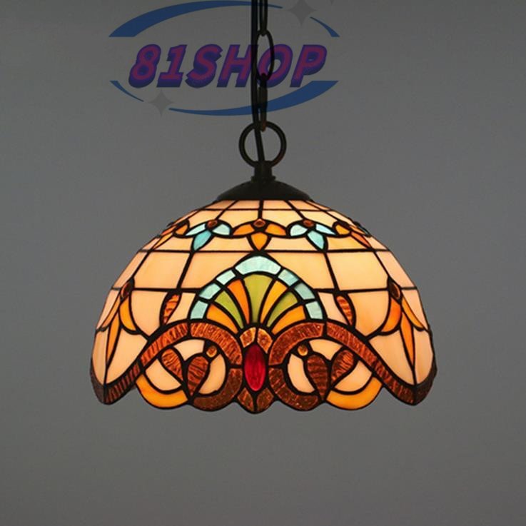 「81SHOP」特売！ヨーロッパ風レトロステンドランプ ペンダントライト ステンドグラス 照明 ティファニー 花柄 通路用ランプ ベッドルーム