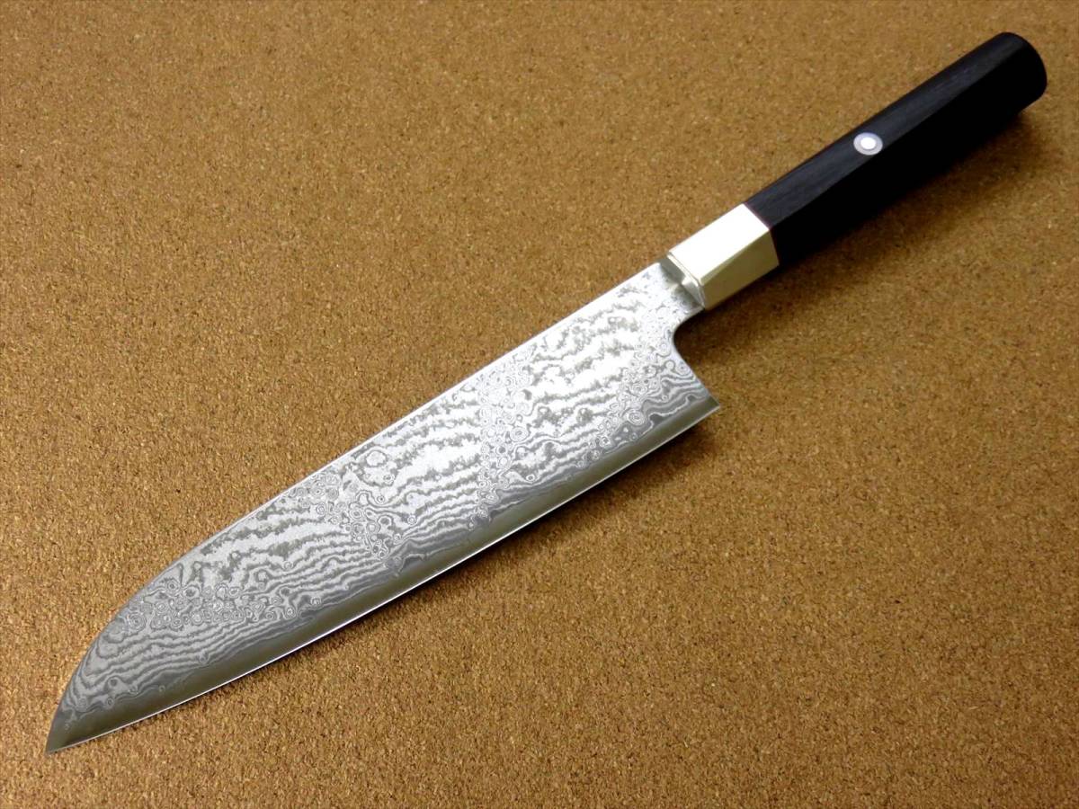 関の刃物 三徳包丁 18cm (180mm) 三昧 ハイブリッド スプラッシュ ダマスカス33層 VG-10 ステンレス 黒合板 両刃万能包丁 文化包丁 日本製