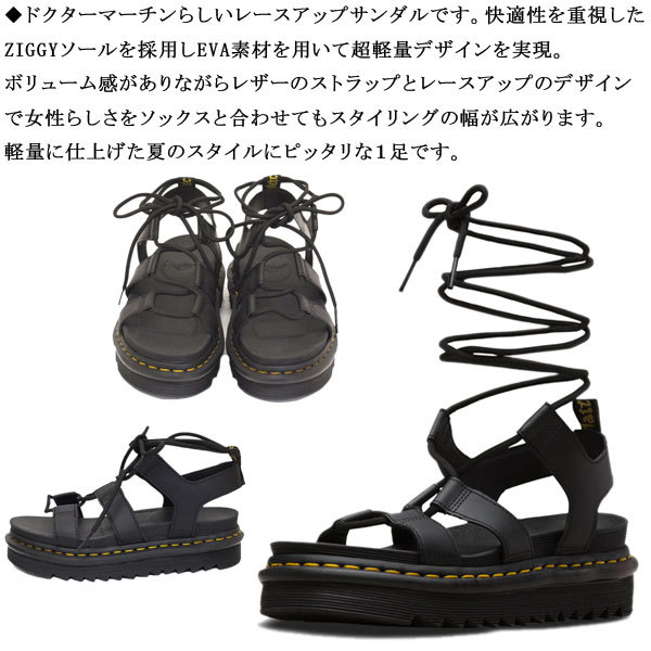 Dr.Martens (ドクターマーチン) WMS 24641001 NARTILLA レディース レザーサンダル BLACK UK4-約23.0cm_Dr.Martensドクターマーチン正規取扱店THRE