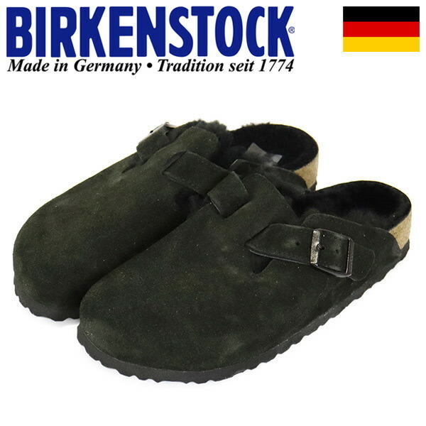 BIRKENSTOCK (ビルケンシュトック) 0259883 BOSTON SHEARLING ボストンシアリング スエードレザーサンダル BLACK ナロー幅 BI222 36-約23.0