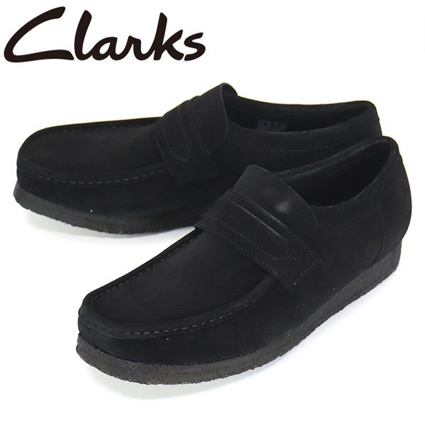 Clarks (クラークス) 26172503 Wallabee Loafer ワラビーローファー メンズ シューズ Black Suede CL082 UK8.5-約26.5cm_Clarks