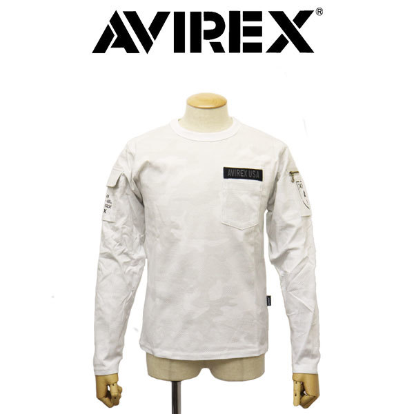 AVIREX (アヴィレックス) 1930005 L/S FATIGUE TEE ロングスリーブ ファティーグ Tシャツ 444WHITECAMO XL