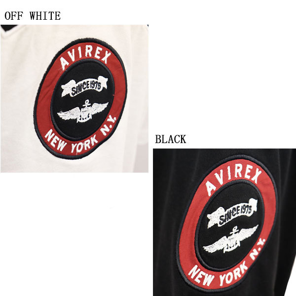 AVIREX (アヴィレックス) 2129010 S/S VARSITY LOGO TEE 2.0 ショートスリーブ ロゴTシャツ 10(09)BLACK L_AVIREX(アビレックス/アヴィレックス)正規