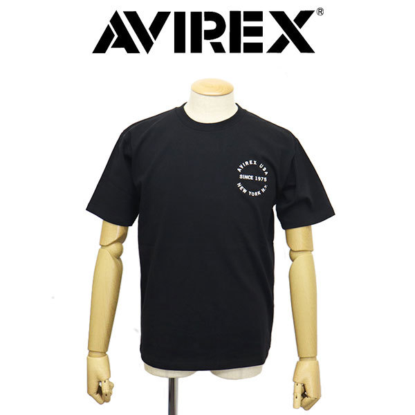 AVIREX (アヴィレックス) 2129010 S/S VARSITY LOGO TEE 2.0 ショートスリーブ ロゴTシャツ 10(09)BLACK XL_AVIREX(アビレックス/アヴィレックス)正規