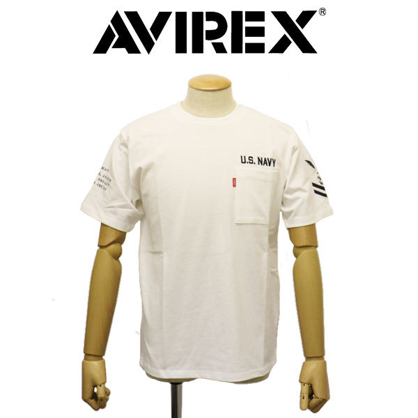 AVIREX (アヴィレックス) 2129012 S/S NAVAL POCKET TEE ショートスリーブ ポケットTシャツ 33(02)OFFWHITE XL_AVIREX(アビレックス/アヴィレックス)正規