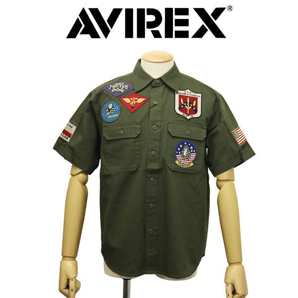 AVIREX (アヴィレックス) 3123020 TOPGUN S/S SHIRT トップガン ショートスリーブ シャツ 310(75)OLIVE XL