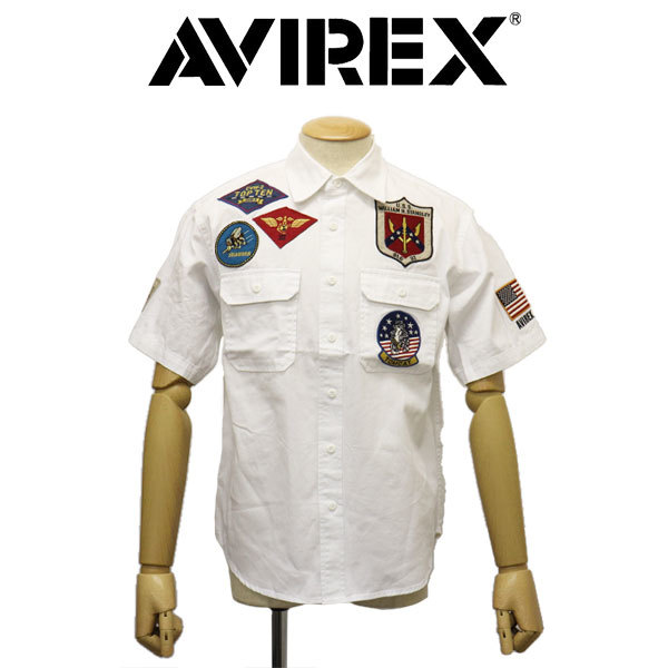 AVIREX (アヴィレックス) 3123020 TOPGUN S/S SHIRT トップガン ショートスリーブ シャツ 30(01)WHITE XXL