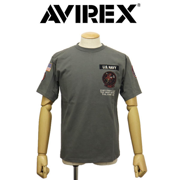 AVIREX (アヴィレックス) 3134046 SQ PSTCH S/S TEE DUST DEVILS ショートスリーブ パッチ Tシャツ ダストデビル 401(73)SAGE L