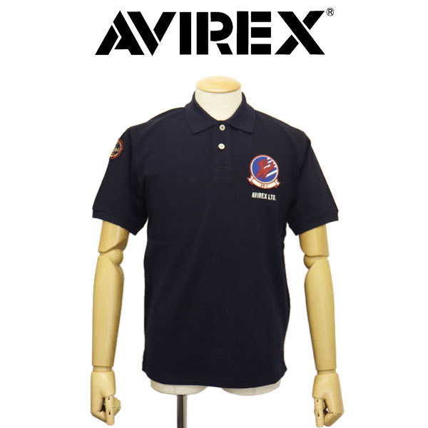 AVIREX (アヴィレックス) 3136003 TOP GUN FLAGトップガン フラッグ ショートスリーブ ポロシャツ 120(87)NAVY M_AVIREX(アビレックス/アヴィレックス)正規