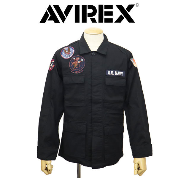 AVIREX (アヴィレックス) 3155001 COTTON RIP STOP BDU JKT VX-31 コットン リップストップ ジャケット 10(09)BLACK M