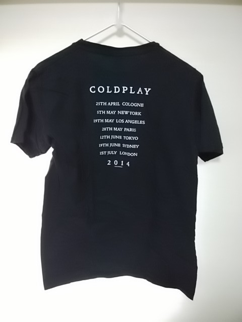 COLDPLAY コールドプレイ＊GHOST STORIES＊ ロゴ 2014ツアーTシャツ サイズM 黒 _画像2