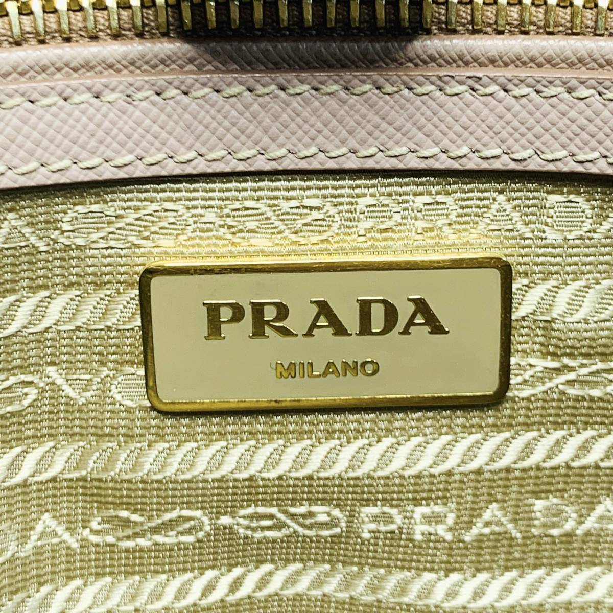 PRADA プラダ ガレリア ハンドバッグ BN1874 サフィアーノレザー ピンクベージュ _画像9