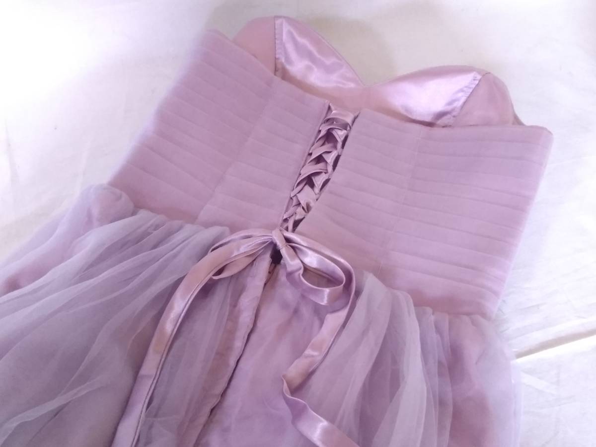 * formal dress / purple /L/ bare top /chu-ru/ party / long dress / braided up 