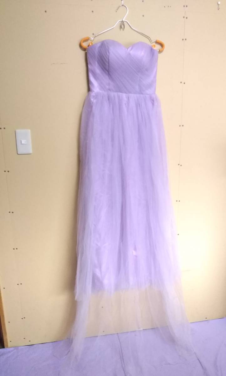 * formal dress / purple /L/ bare top /chu-ru/ party / long dress / braided up 