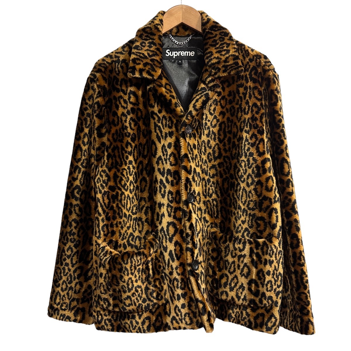 サイズS シュプリーム SUPREME 16SS Leopard Faux Fur Coat レオパード