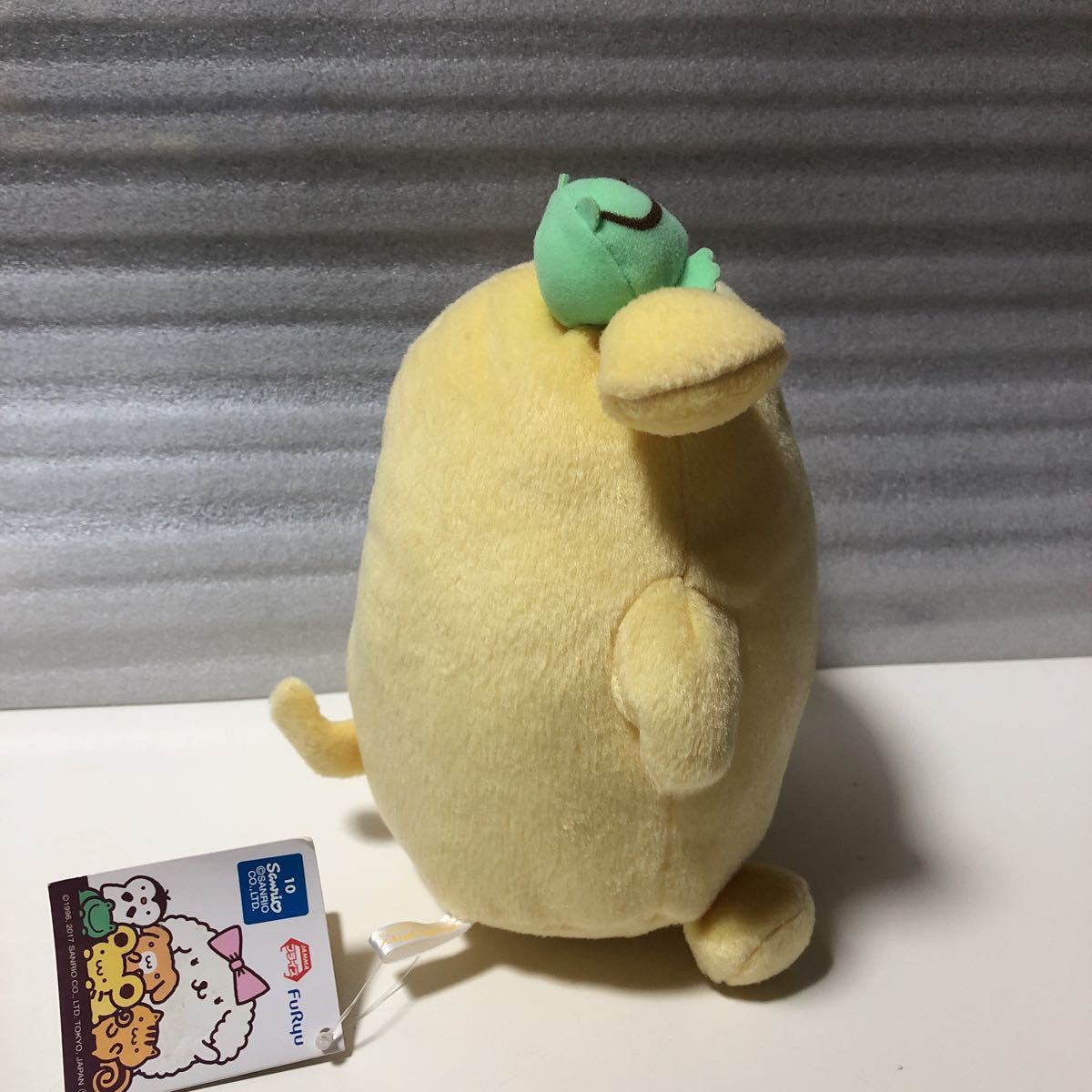 ポムポムプリン ぬいぐるみ ミント　かえる　カエル　蛙　おともだちとうきうき　サンリオ 非売品　全長約19㎝_画像4