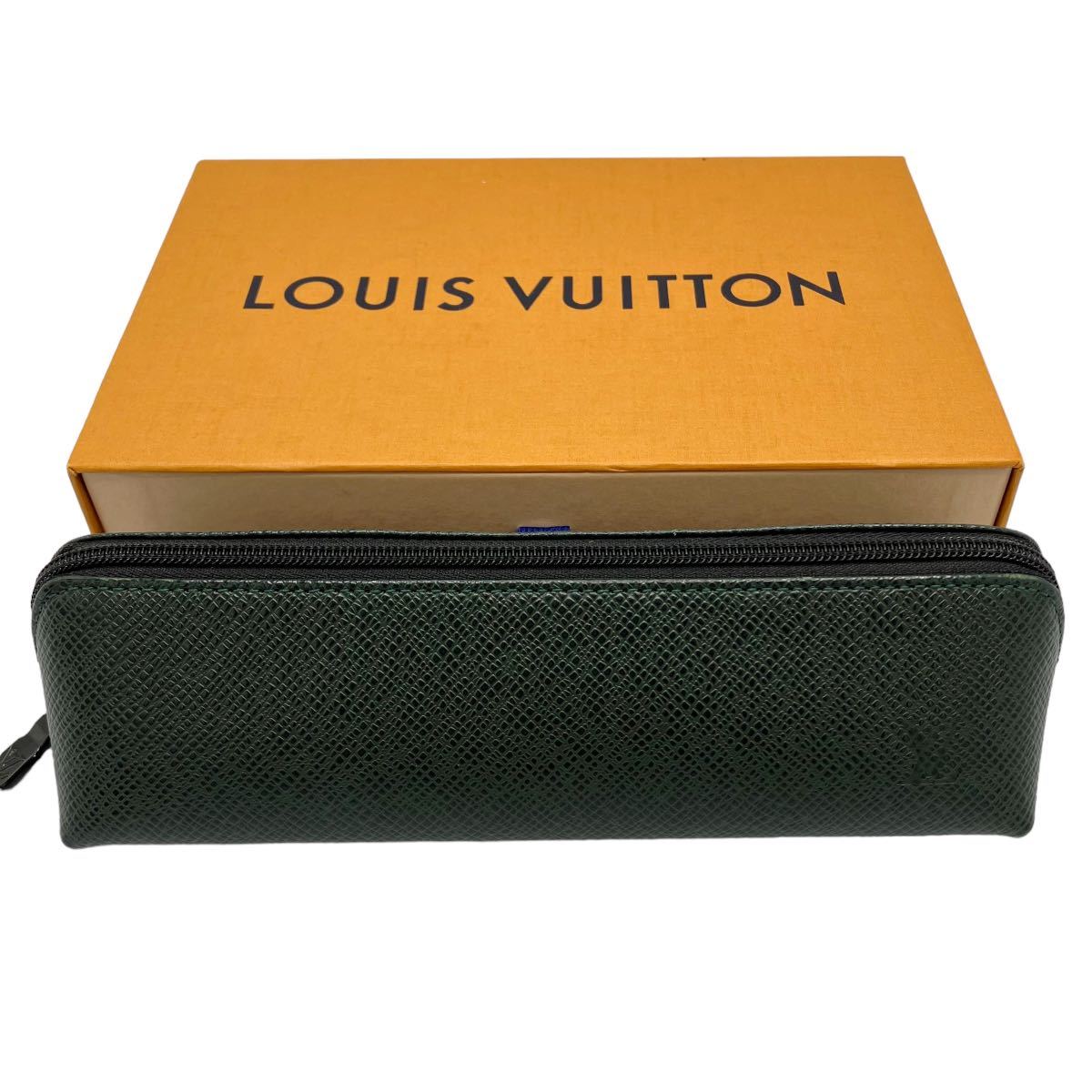 【良品】ルイヴィトン LOUIS VUITTON M30324 タイガ トゥルース ペンケース セピアグリーン