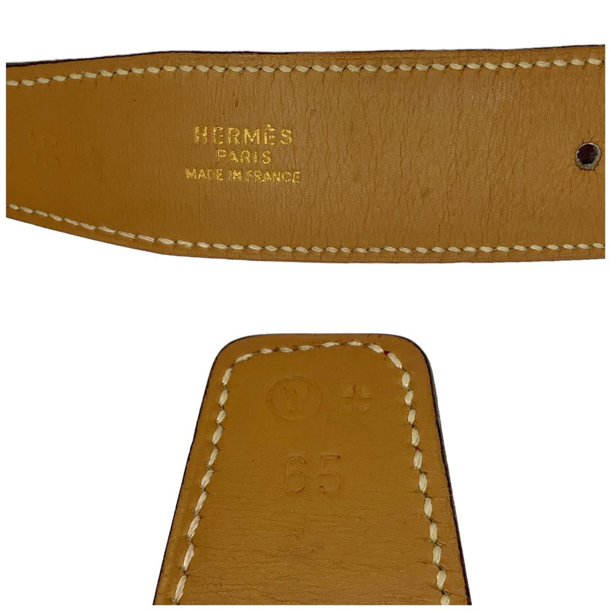 良品】エルメス HERMES コンスタンス 65 Hベルト ブラウン レッド