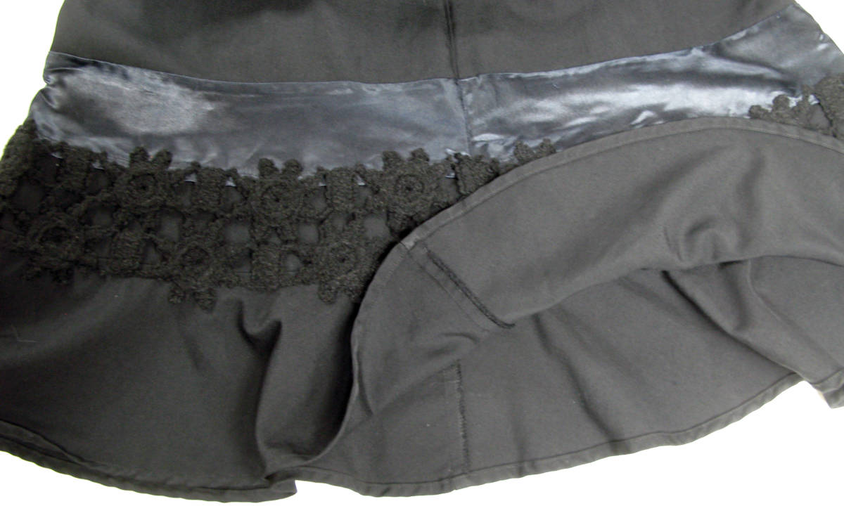 コムデギャルソン トリコ 2001 装飾付き ロング スカート M （ アーカイブ tricot COMME des GARCONS AD2001 WOOL LONG SKIRT BLACK M _画像3