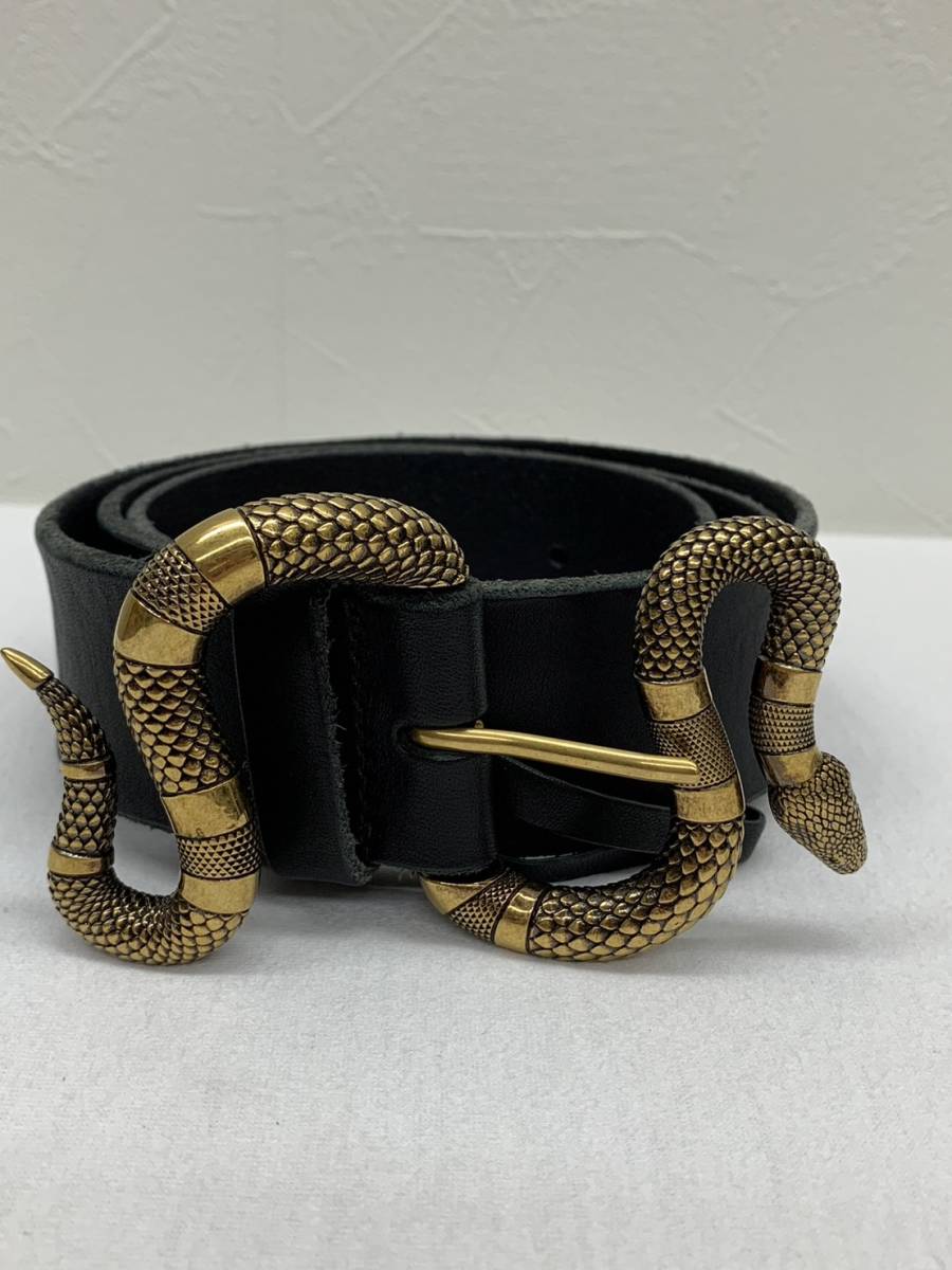 美品 GUCCI グッチ スネーク ディテール バックル ベルト