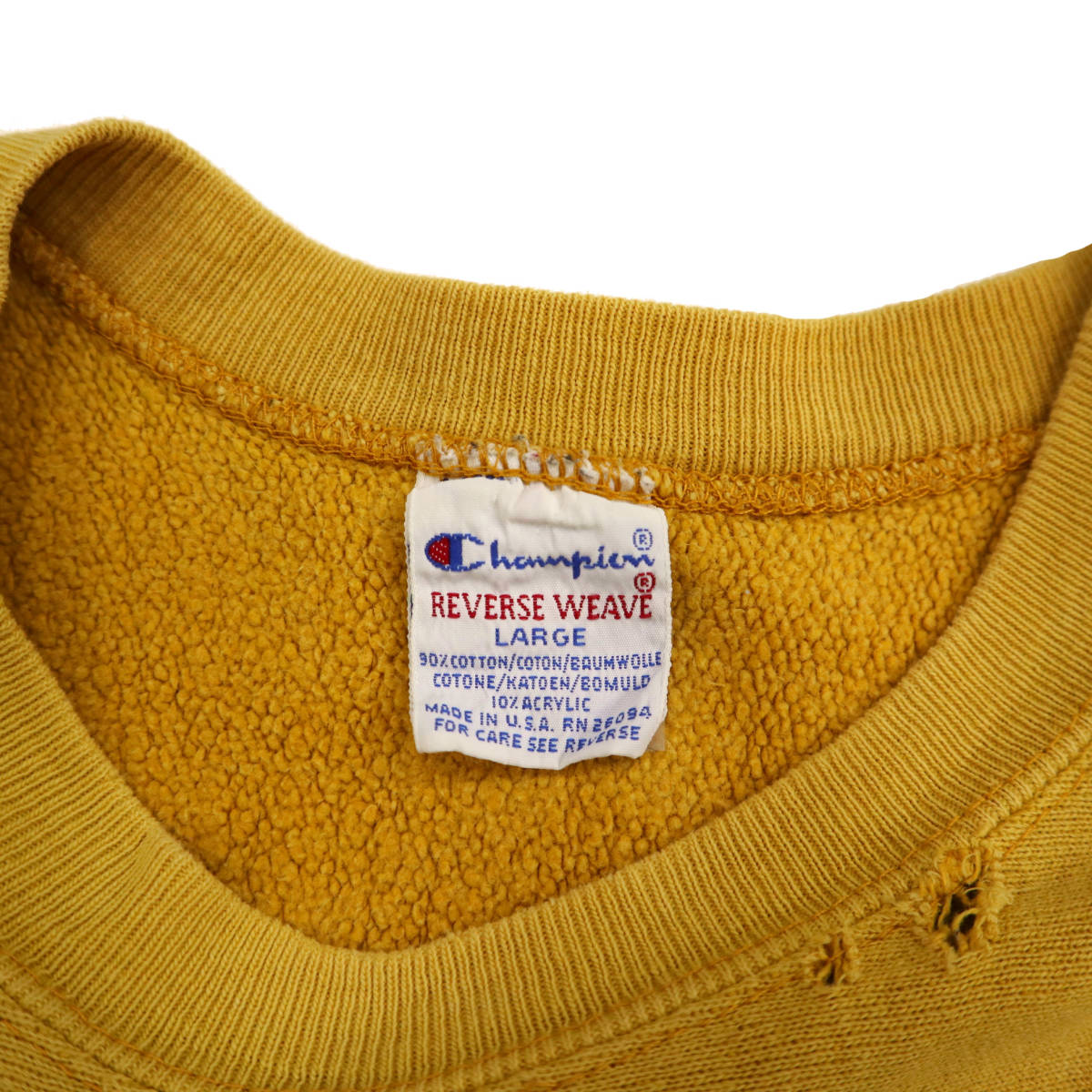 ビンテージ 90s champion reverse weave L カラシ マスタード usa製 アメリカ チャンピオン リバース ウィーブ スウェット vintage sweatの画像2