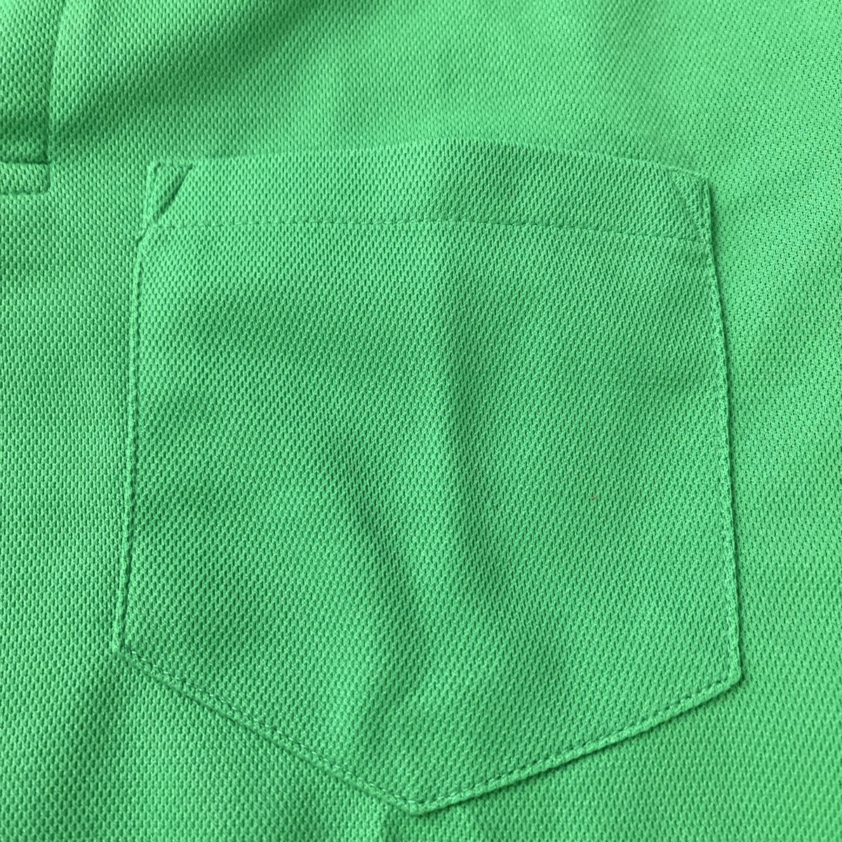 レディース メンズ ポロシャツ 半袖 シャツ トップス 緑 夏 仕事着 M