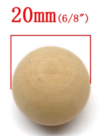 ウッドボール30個入 穴なしビーズ木製玉球体ナチュラル業務パッククラフト工作トールペイントにも　サイズ19mm～20mm前後（穴無し）_画像1