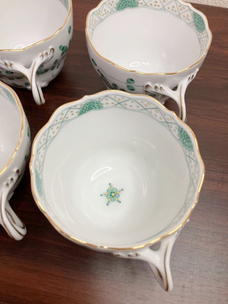 ティーカップ/マイセン/インドの華/リッチグリーン/MEISSEN