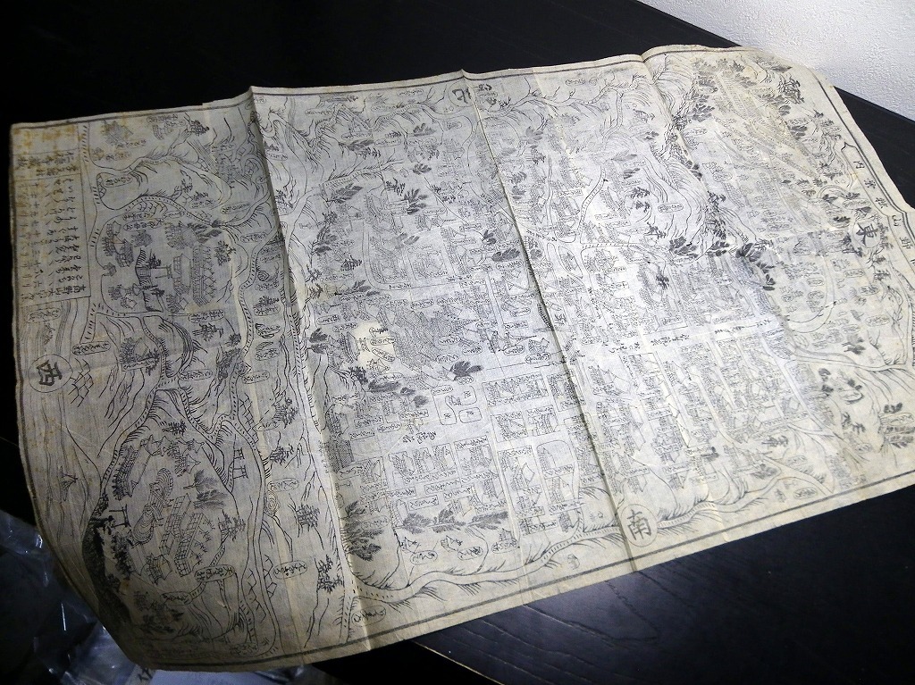逸品】 ☆E0110幕末~明治期古地図鳥瞰図「増補高野山独案内」1点