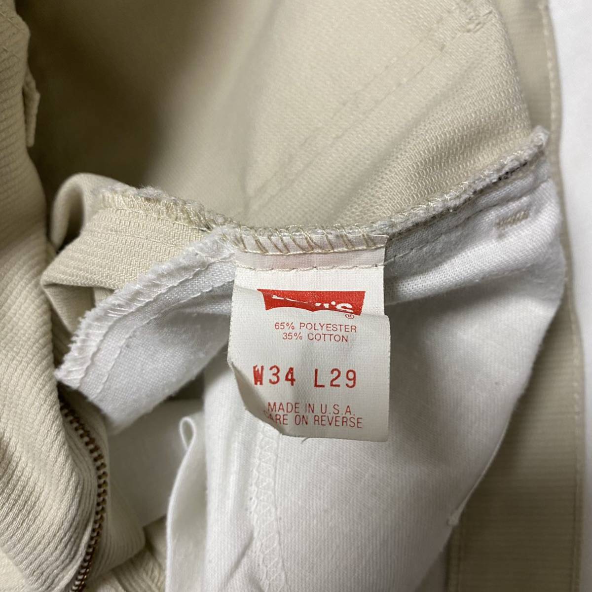 89年Levi's 517 スタプレ パンツ アメリカ製 ピケ ゴールデンサイズ 黒タブ 送料無料_画像5