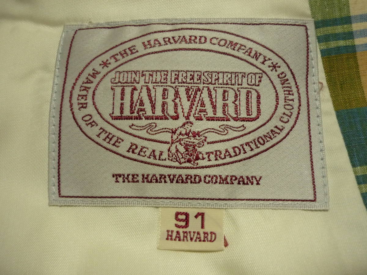 80s 90s 当時物 HARVARD ハーバード マドラスチェック ジャケット トラッド アイビー サイズ91の画像4