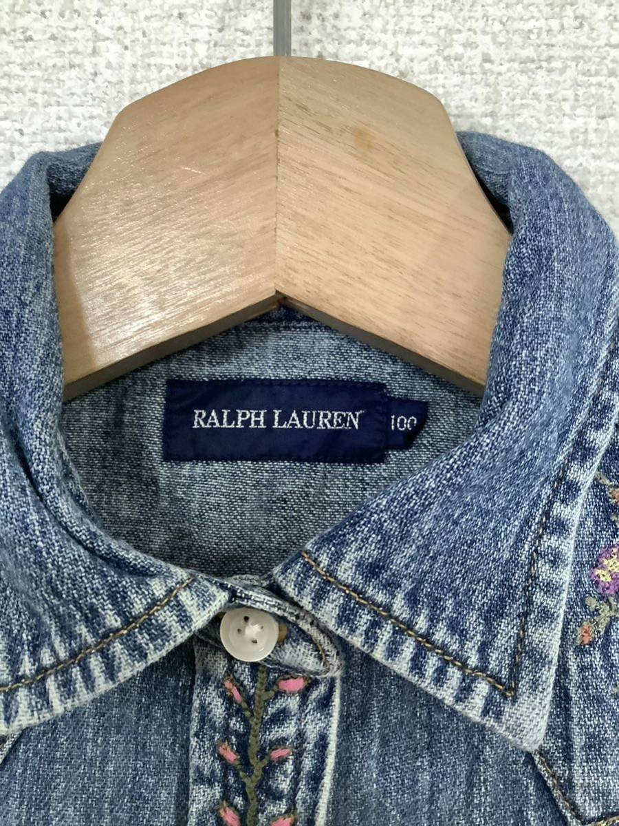 RALPHLAUREN ラルフローレン　キッズ　デニムシャツ ウエスタンシャツ チルドレン　子供服　古着_画像3