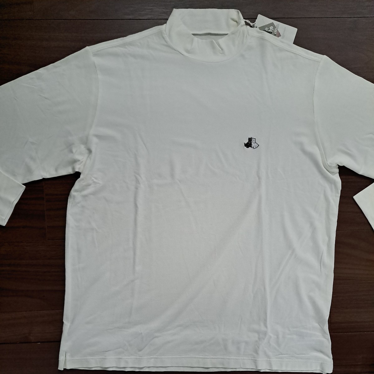 ブラック&ホワイト/メンズ　ハイネックシャツ/オフホワイト/LLサイズ/定価￥17850/日本製