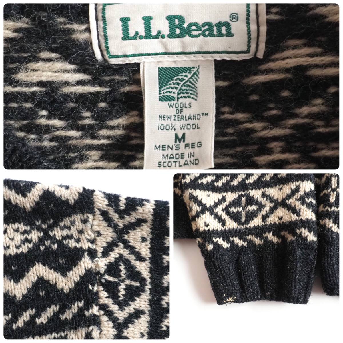 エルエルビーン llbean スコットランド製 ニット セーター ノルディック柄 美品 メンズ
