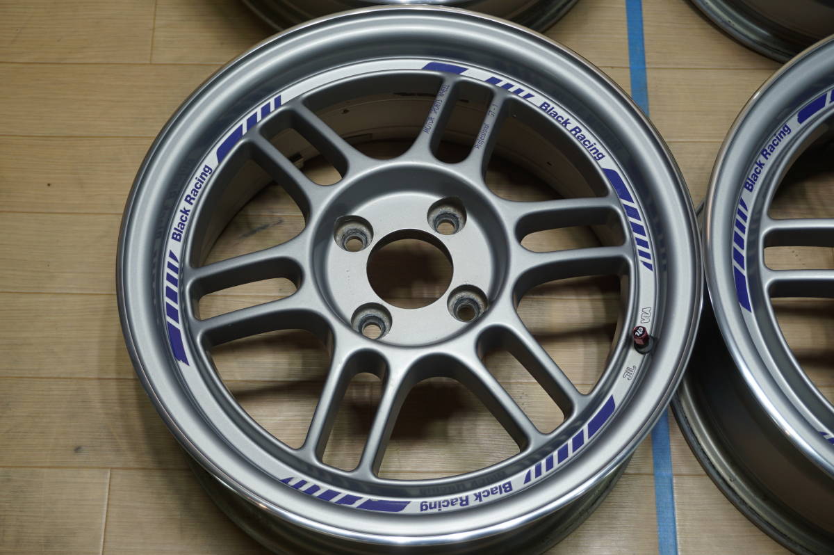 H1214【希少】ブラックレーシング GT-1 ☆ PCD100 6.5J+38 当時物 RP