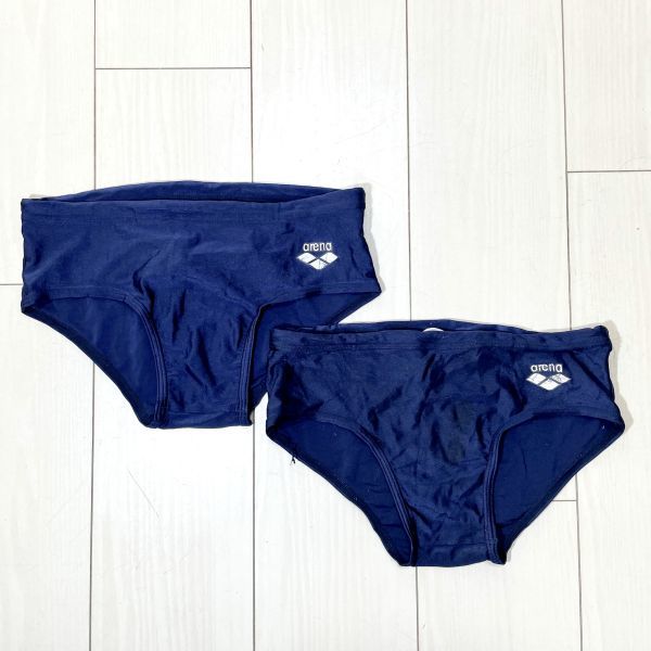 11【2着セット】アリーナ男子競泳水着L☆ARN-120☆光沢ネイビー☆競