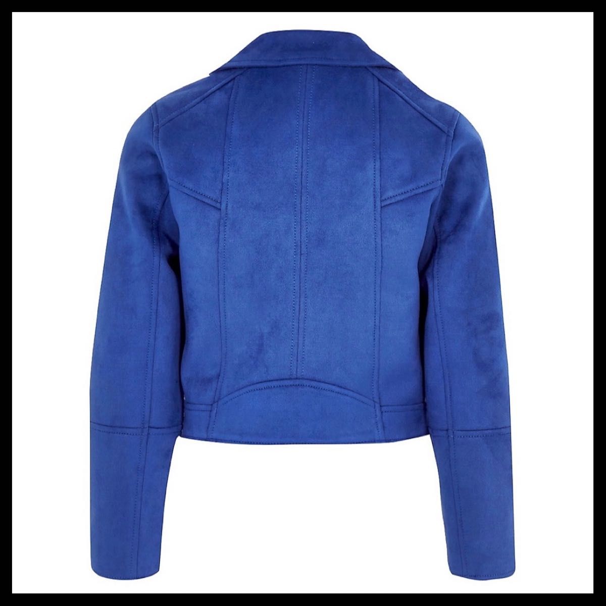 RIVER ISLAND BLUE velours リバーアイランド ブルー ライダース ジャケット